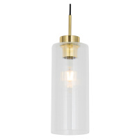 Art Deco závěsná lampa zlatá se sklem - Laura