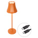 Retro stolní lampa oranžová dobíjecí IP44 - Granny