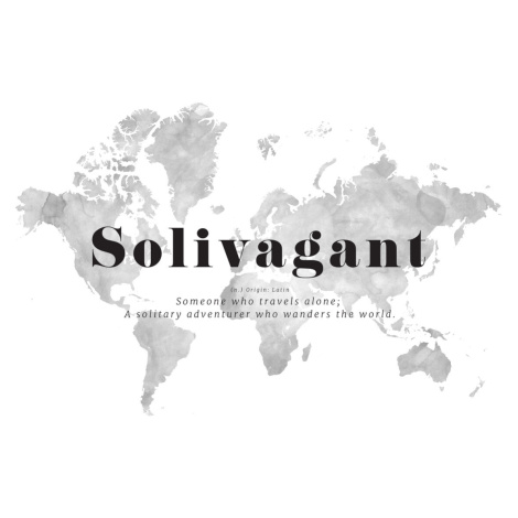 Mapa Solivagant definition world map, Blursbyai, (40 x 26.7 cm)