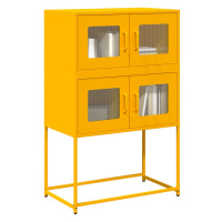 vidaXL Skříň highboard hořčicově žlutá 68x39x107 cm ocel