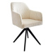 DELIFE Otočná židle Greg-Flex křížová podnož zaoblená otočná manšestr béžová 180°