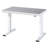 RAU Psací stůl s elektrickým přestavováním výšky, povlak z linolea, nosnost 300 kg, š x h 1250 x