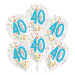 Balónky latexové transparentní s konfetami "40" 27,5 cm 6 ks