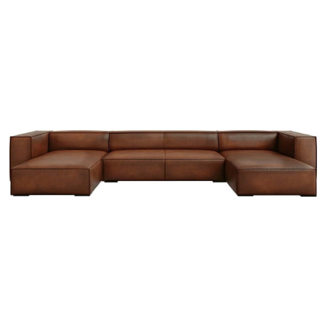 Koňakově hnědá kožená rohová pohovka (do "U") Madame – Windsor & Co Sofas