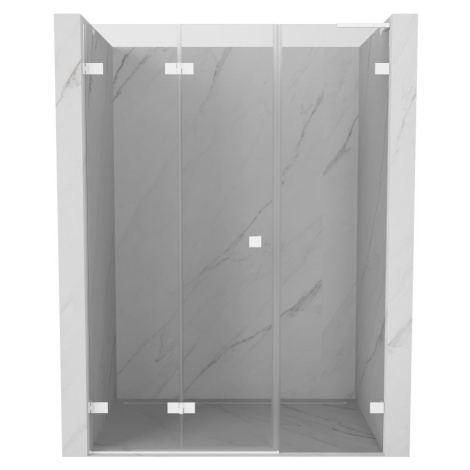 MEXEN/S Lunar-F L skládací sprchové dveře levé 135, transparent, bílá 836SL-135-050-20-00-L