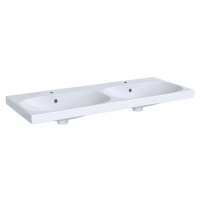 Geberit Acanto - Dvojumyvadlo 1200x482 mm, 2 otvory pro baterie, s přepadem, s KeraTect, bílá 50