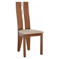 Tempo Kondela Dřevěná židle BONA NEW - třešeň / látka béžová + kupón KONDELA10 na okamžitou slev
