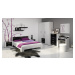 ArtCross Manželská postel VIKI 10 | s roštem Barva: Švestka / černý lesk