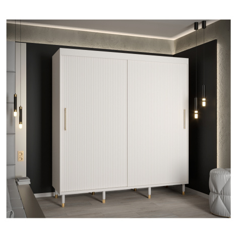 Šatní skříň Calipso Slim 1 Barva korpusu: Bílá, Rozměry: 200 cm, Dveře: Bílá - bez zrcadla
