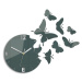 ModernClock 3D nalepovací hodiny Butterfly tmavě šedé