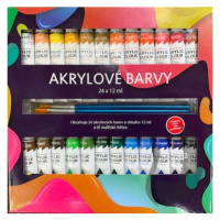 SMT Akrylové barvy 24x12ml 3x štětec