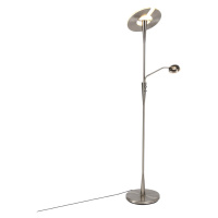 Moderní stojací lampa z oceli včetně LED s čtecím ramenem - Moderno