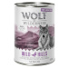 Wolf of Wilderness konzervy, 12 x 400 g - 10 + 2 zdarma - Senior Wild Hills - kachní a telecí z 