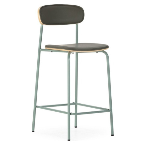 Tmavě zelené čalouněné barové židle v sadě 2 ks (výška sedáku 65,5 cm) Saula – Marckeric