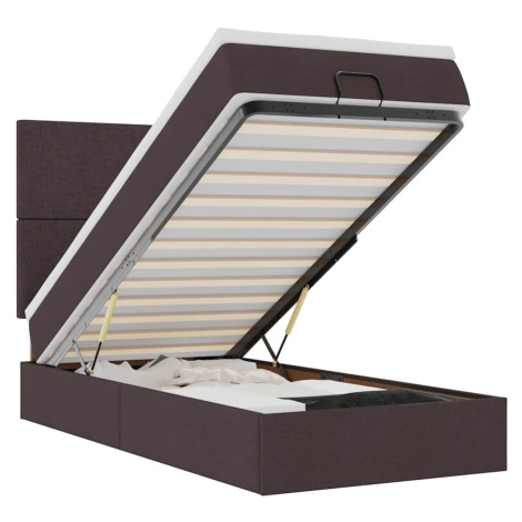 vidaXL Osmanský rám postele s matrací tmavě šedá 90x190cm textil