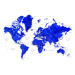 Mapa World map with labels in Spanish, cobalt blue watercolor, Blursbyai, (40 x 26.7 cm)