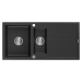 MEXEN Andres granitový dřez s malým odkapávačem 1000 x 500 mm,černý/stříbrný metalik 6515101510-