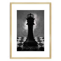 Dekoria Plakát Chess II, 50 x 70 cm , Ramka: Złota
