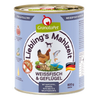 GranataPet Liebling's Mahlzeit bělomasé ryby a drůbež 6× 800 g