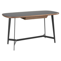 Estila Luxusní psací stůl Forma Moderna s deskou ze skla černý 140cm