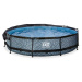 Bazén se stříškou a filtrací Stone pool Exit Toys kruhový ocelová konstrukce 360*76 cm šedý od 6