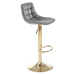 HALMAR Barová židle H120 zlatá/šedá
