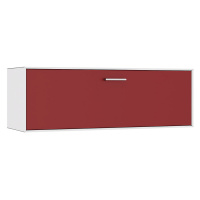 mauser Závěsný samostatný box, 1 výklopná barová dvířka, šířka 1155 mm, čistá bílá / rubínová