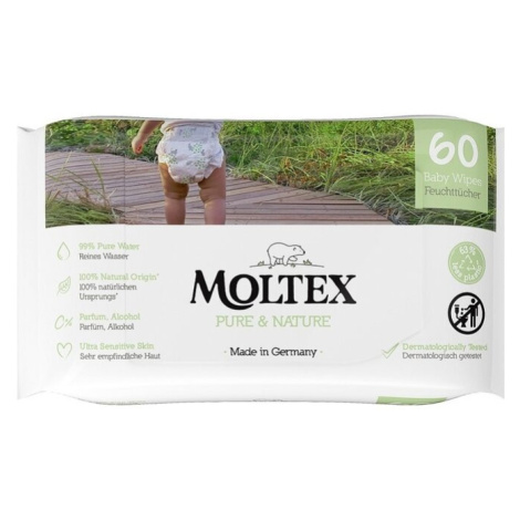 MOLTEX Pure & Nature EKO vlhčené ubrousky na bázi vody (60 ks)