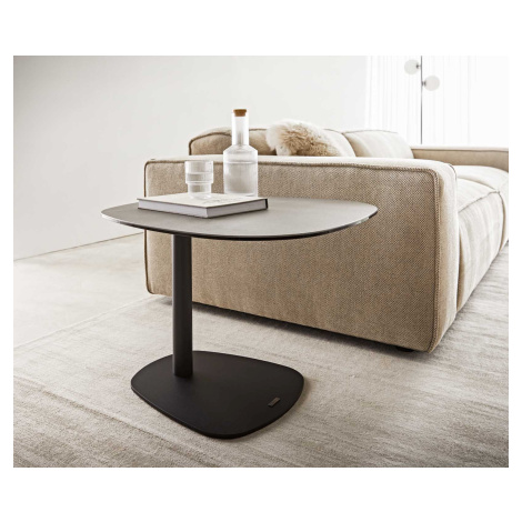 DELIFE Konferenční stolek Elenya 60x60 cm keramika Aspetto Concreto betonová barva kovová podnož