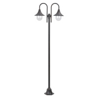 vidaXL Zahradní sloupová lampa 2 ramena E27 220 cm hliník bronzová