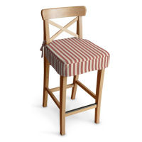Dekoria Sedák na židli IKEA Ingolf - barová, červeno - bílá - pruhy, barová židle Ingolf, Quadro
