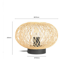 Lindby Lindby Solvira stolní lampa, bambus, kulatá