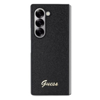 Guess PC/TPU Glitter Flakes Metal Logo Zadní Kryt pro Samsung Galaxy Z Fold6 Black