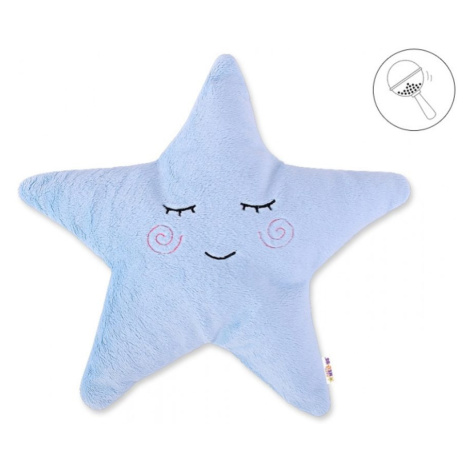 Baby Nellys Dekorační polštářek s chrastítkem Hvězdička, 40x40cm - modrá
