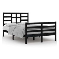 Rám postele černý masivní dřevo 120 × 200 cm, 3105859