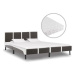 SHUMEE postel s matrací 180 × 200 cm, umělá kůže, šedo-bílá