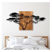 Nástěnná dekorace 70x144 cm strom dřevo/kov