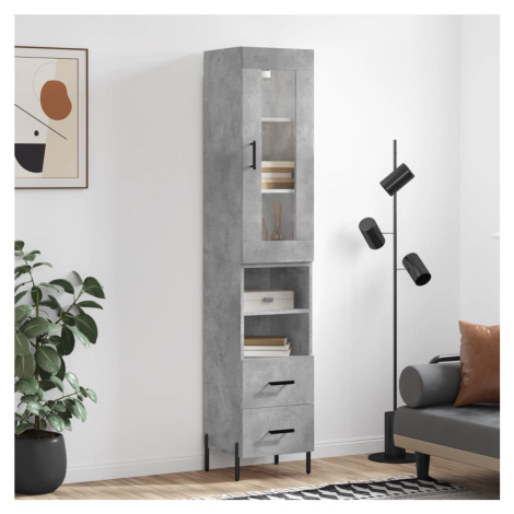 vidaXL Skříň highboard betonově šedá 34,5x34x180 cm kompozitní dřevo