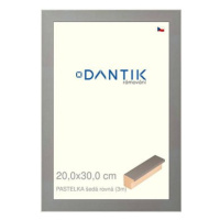 DANTIK rámeček 20 × 30, PASTELKA šedý rovný sklo čiré