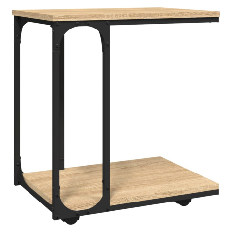 vidaXL Odkládací stolek na kolečkách dub sonoma 50x35x55,5 cm kompozit