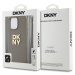 DKNY PU Leather Stack Logo Wrist Strap kryt iPhone 14 Pro Max béžový