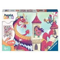 Ravensburger 05595 puzzle & play drak na zámku 2x24 dílků