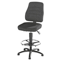 eurokraft pro Pracovní otočná židle, textilní potah, s podlahovými patkami a nožním kruhem