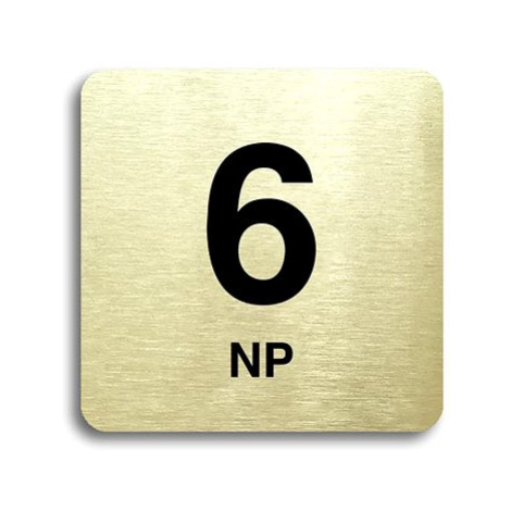 Accept Piktogram "6 NP" (80 × 80 mm) (zlatá tabulka - černý tisk bez rámečku)