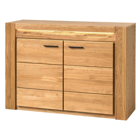 Szynaka Komoda Velvet II 44 125 cm z masivu s LED osvětlením dub přírodní