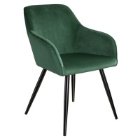 tectake 403657 židle marilyn sametový vzhled černá - tmavě zelená/černá - tmavě zelená/černá