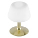 PAUL NEUHAUS LED stolní lampa v matné mosazi a stínítkem z opálového skla, teplá bílá barva vč. 