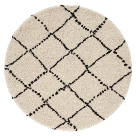 Béžovo-černý koberec Mint Rugs Hash, ⌀ 120 cm