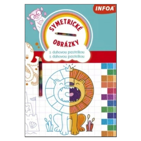Symetrické obrázky s duhovou pastelkou/s dúhovou pastelkou
