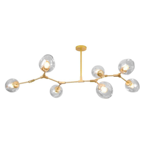 Skleněné koule 7 ramenná závěsná svítidlo APP507-7C zlatá REA